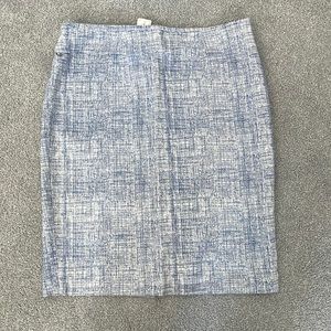 Katherine Barclay Blue/White Pencil Skirt (Size 4)